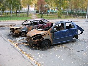 Сгорели автомобили на улице Никитской