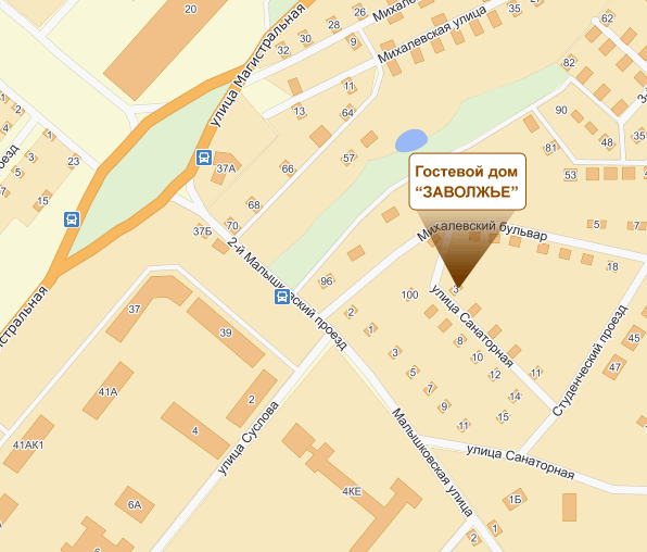 схема проезда гостевой дом "Заволжье"